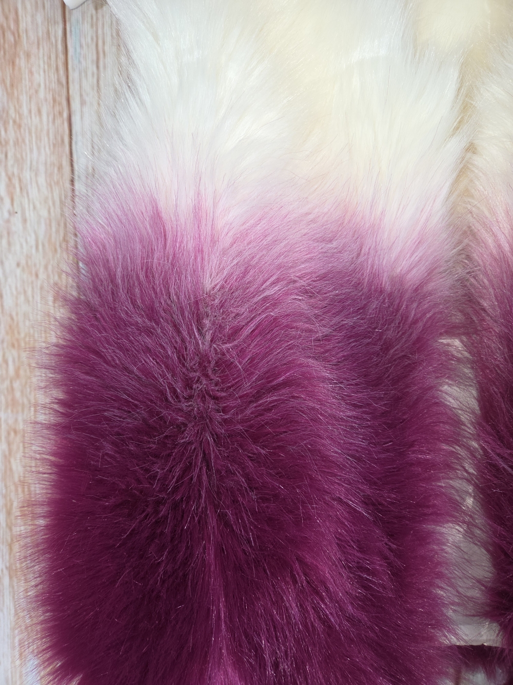 Jia Hui Jing Dian Purple Ombre Faux Fur Vest - Rave Festival Style - Picture 3 of 5